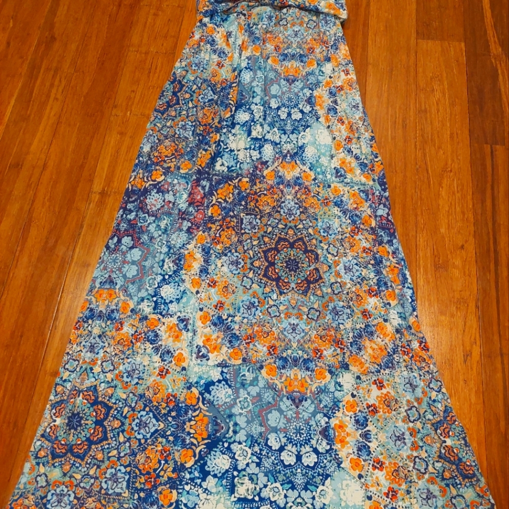 Blue and orange maxi